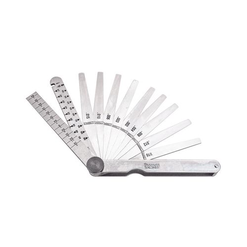 Calibrador combinado folgas/arames/rasgos 11 lâminas 0,002-0,015'' lâminas 4-3/4'' aço temperado STARRETT 245