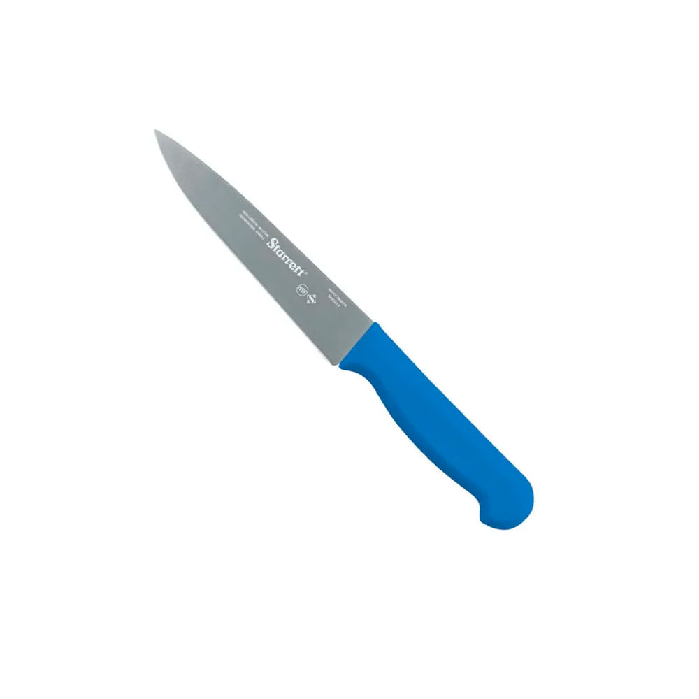 Faca de carne refile de mesa lâmina triangular estreita 15cm 6 cabo azul STARRETT BKL302-6