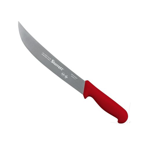 Faca de carne refile aéreo lâmina curvada larga 25cm 10'' cabo vermelho encartelada STARRETT KBKR205-10
