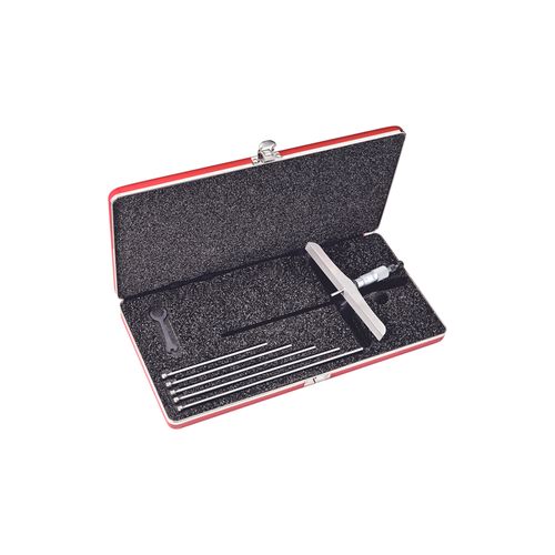 Micrômetro de profundidade 0 a 150 mm resolução 0,01 mm base 150 mm catraca trava porca anelar Starrett 445MDZ-150RL