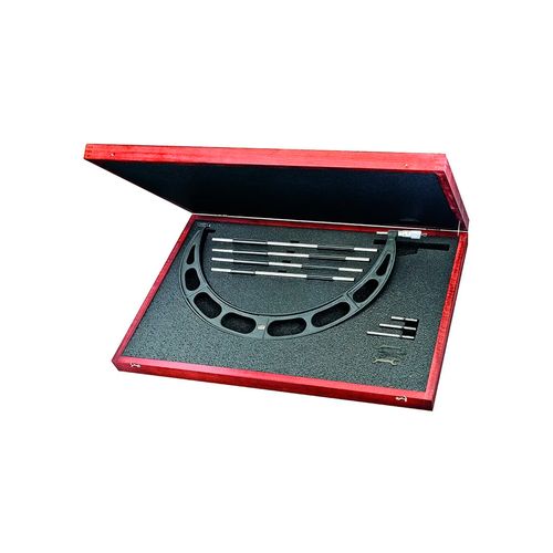 Micrômetro externo com pontas intercambiáveis 400 a 500 mm resolução 0,01 mm cromo acetinado catraca isoladores térmicos Starrett 224.1MERLZ