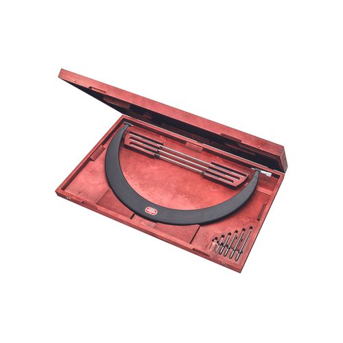 Micrômetro externo com arco tubular e pontas intercambiáveis 24 a 30'' resolução 0,001'' cromo acetinado catraca isoladores térmicos Starrett 724LZ-30