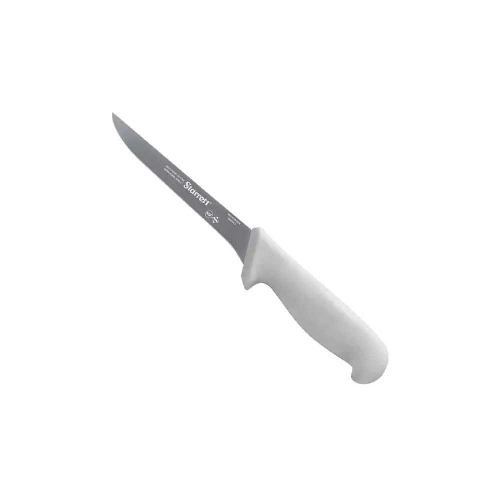 Faca de desossa lâmina reta estreita 15cm 6 cabo branco aço inox antimicrobiana STARRETT KBKW104-6