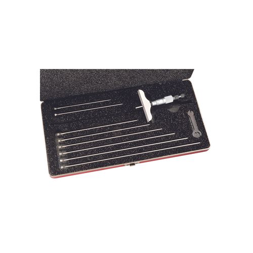 Micrômetro de profundidade 0 a 9'' resolução 0,001'' base 3'' catraca trava porca anelar Starrett 445AZ-9RL