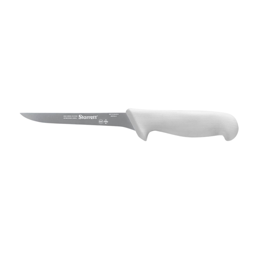 Faca de desossa lâmina reta larga 15cm 6 cabo branco STARRETT KBKW103-6
