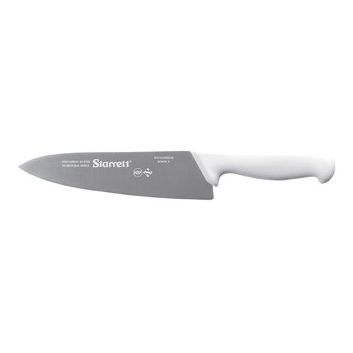 Faca carne refile de mesa lâmina triangular larga 20cm 8'' aço inox cabo branco STARRETT BKW301-8