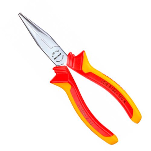 Alicate tipo telefone bico reto VDE 1000 V 160 mm corte lateral EN 60900 091.904 Gedore VDE 8132-160 H
