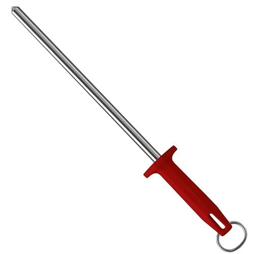 Chaira haste estriada 25cm 10'' aço alto carbono cromo duro imantada cabo vermelho STARRETT KBKR407-10