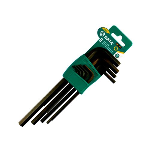 Jogo Chave Hexagonal Longa 5/64A3/8 9 peças SATA ST09153L