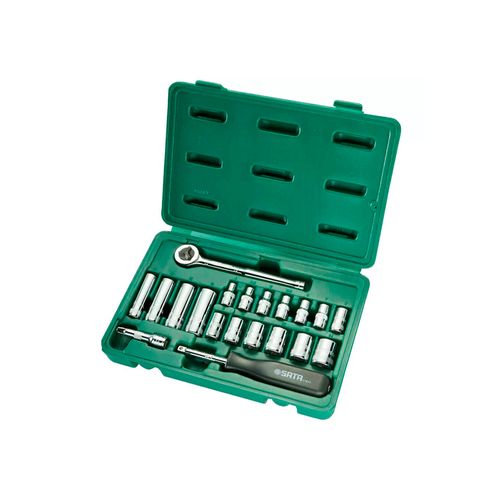 Jogo Soquetes Sextavado 1/4'' 20 peças mm SATA ST09522