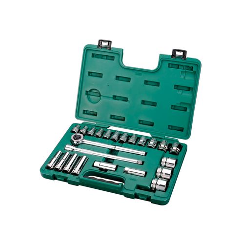 Jogo Soquetes Sextavado 1/2'' 23 peças mm SATA ST09526