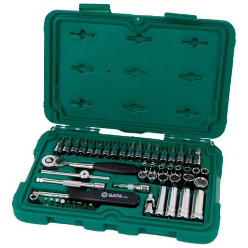 Jogo Soquetes Sextavados 1/4'' 52 peças mm SATA ST09002SJ
