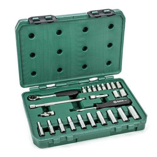 Jogo Soquetes Sextavados 1/4'' 25 peças Pol SATA ST09098SJ