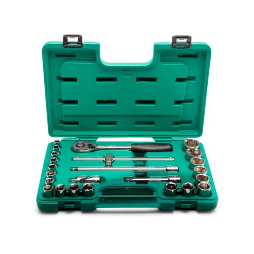 Jogo Soquetes Sextavados 1/2'' 24 peças mm SATA ST09060-6SJ