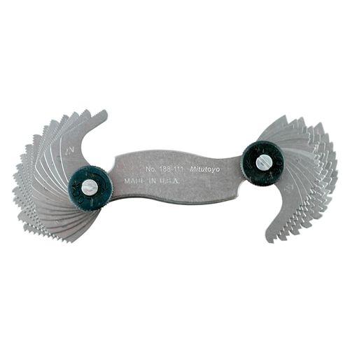 Pente de rosca unificada 4 a 42 FPP Aço inox SAE UNF UNC 30 Lâminas Mitutoyo 188-111