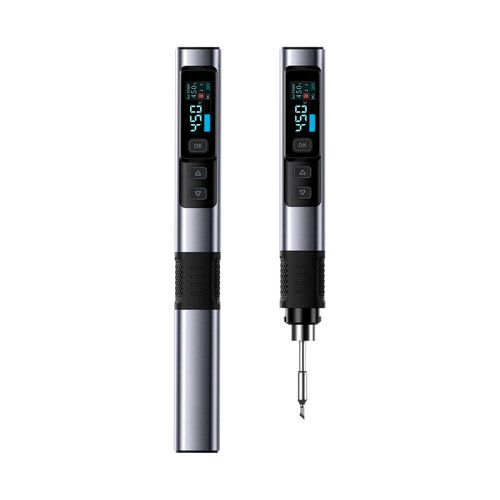 Ferro de Solda Inteligente 100W 9 a 20V 100 a 450°C Tela IPS 0,96'' PD QC Type-C Novotest-br NTFSI-02A